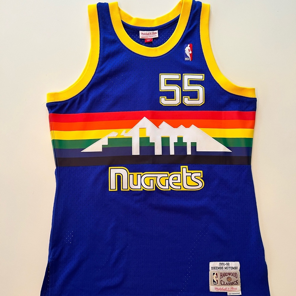 Dikembe Mutombo Retro Denver Nuggets Mitchell & Ness Swingman Collection Jersey